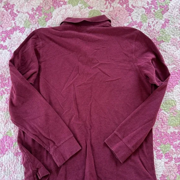 Vineyard Vines Men's Maroon Polo Long Sleeve Shirt - Picture 6 of 7